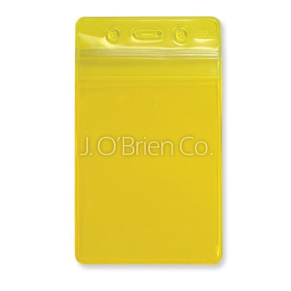 Tinted Vinyl Zipper Closure Badge Holder Vertical Government Size